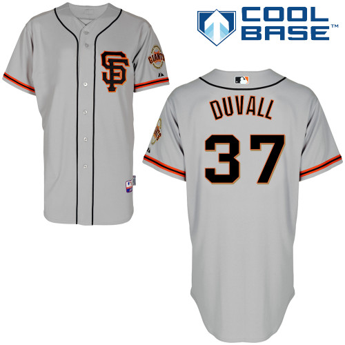 Adam Duvall #37 MLB Jersey-San Francisco Giants Men's Authentic Road 2 Gray Cool Base Baseball Jersey